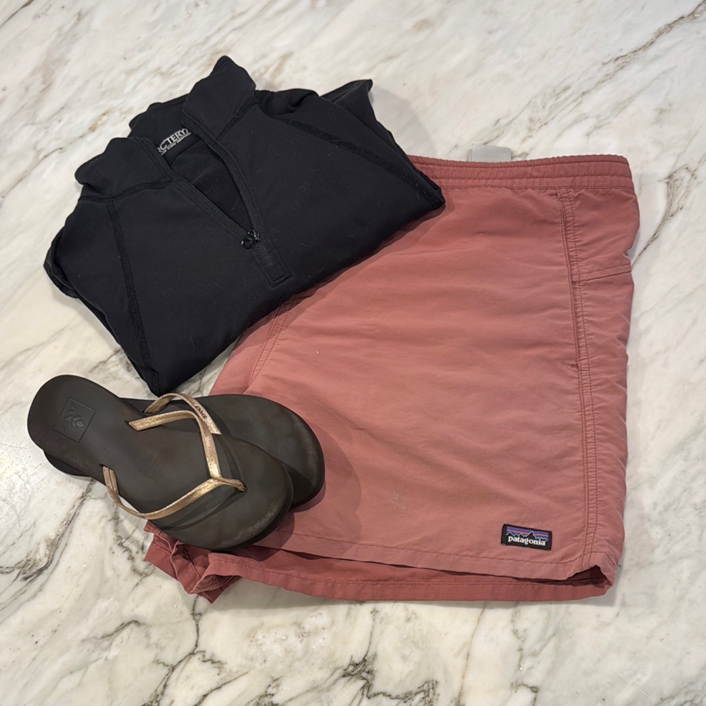 Patagonia Drawstring Red Hiking Shorts 4in In-Seam Size Large
